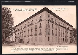 Carte postale Nevers, Hotel de France, Grand Hotel Reunis