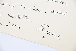 Lettre autographe adressée à l'écrivain et journaliste Olivier Quéant à propos de son état souffr...