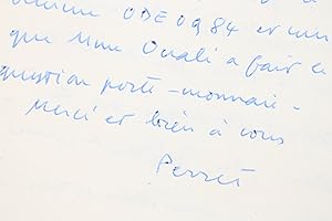 Lettre autographe signée à un ami probablement Roger Nimier sur la vie poilitique et littéraire d...