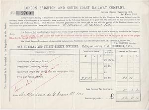 London Brighton and South Coast Railway Company - 3 Dividend Statements