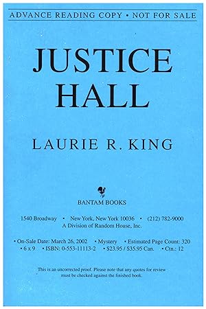 Justice Hall (SIGNED ARC)
