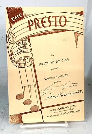Maureen Forrester concert program