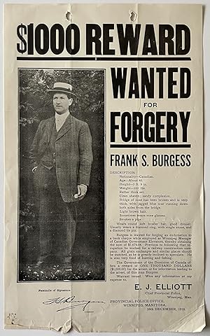 Lot of Thirteen 1915-1917 Wanted and Reward Poster Circulars for Grand Larceny, Forgery, And More