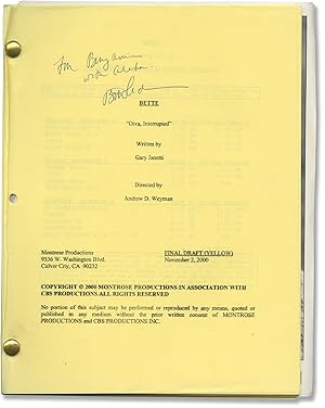 Bette: Diva, Interrupted (Original screenplay for the 2000 television episode)