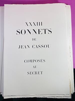 XXXIII sonnets composés au secret [envoi de Jean Piaubert]