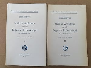 Style et archaïsme dans la légende d'Ulenspiegel. 2 tomes