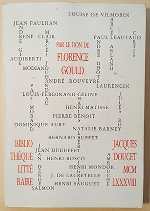 Par le Don de Florence Gould. Préface de Dominique Aury. Catalogue établi par Nicole Prévot et Ja...