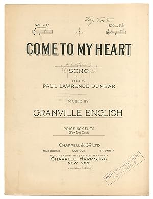 [Sheet music]: Come to My Heart (No. 1 in C)