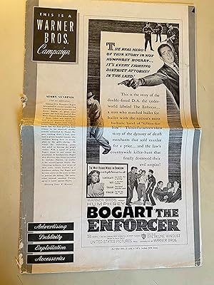 The Enforcer Pressbook 1951 Humphrey Bogart, Zero Mostel