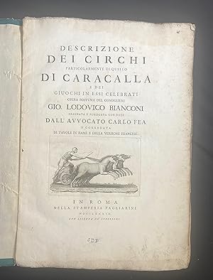 Descrizione Dei Circhi Particolarmente Di Quello Di Caracalla E Dei Giucchi In Essi Celebrati