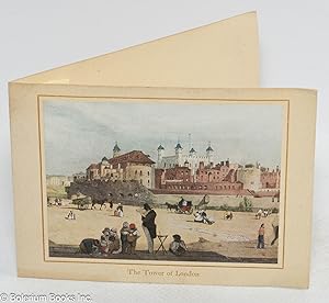 [A publisher's Xmas greeting card; onlaid graphic shows a fine long view of The Tower of London j...