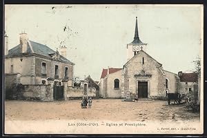 Carte postale Lux, Eglise et Presbytère