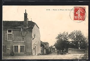 Carte postale Lux, Poste et Place du Lavoir