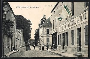 Carte postale Lux, Grande Rue, Hotel et Café de l`Hotel de Ville