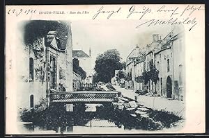 Carte postale Is-sur-Tille, Rue de l`Ile, vue de la rue