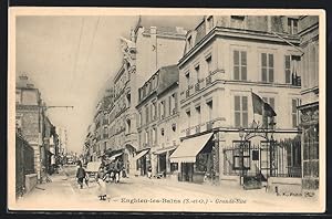Carte postale Enghien-les-Bains, Grande-Rue, vue de la rue