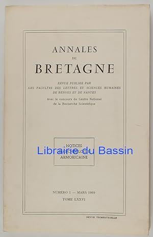 Annales de Bretagne n°1 Notices d'archéologie armoricaine