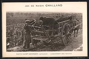Carte postale Nuits-Saint-Georges, Chargement des Raisins, Jus de Raisin Challand