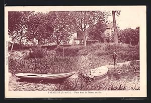 Carte postale Freneuse, Petit bras de Seine en été