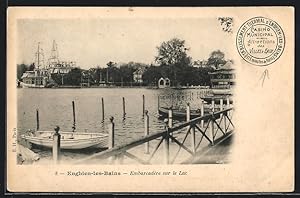 Carte postale Enghien-les-Bains, Embarcadère sur le Lac