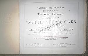 The incomparable White Steam car sales catalogue and price list, brochure 1909 -1910 English prin...