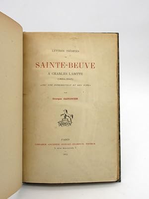 Lettres inédites de Sainte-Beuve à Charles Labitte (1834-1845)