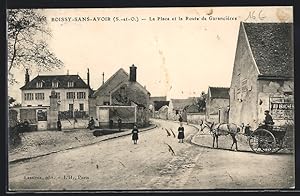 Carte postale Boissy-sans-Avoir, La Place et le Route de Garancières