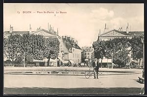 Carte postale Dijon, Place St-Pierre, Le Bassin
