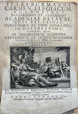 Rare pamphlet 1727 | Petri Burmanni Carmen Elegiacum (.), Leiden Petri van der Aa, 1727, (20) pp.