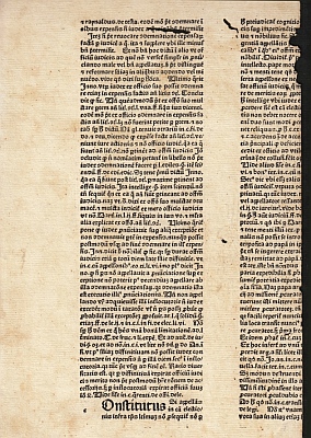 Blad uit Lectura super secundo Decretalium, deel 3. (Maculatuur).