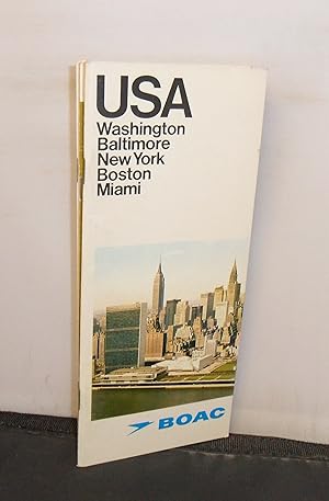 BOAC Publicity Leaflet - USA Washington Baltimore New York Boston Miami