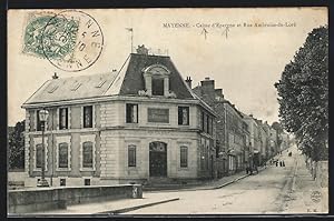 Carte postale Mayenne, Caisse d`Epargne et Rue Ambroise-de-Loré