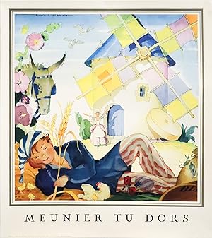 1954 French Music poster - Meunier, Tu Dors (Reclining Youth)
