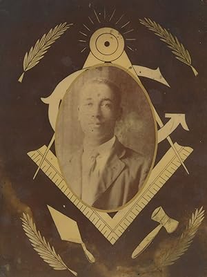 Laminated Tintype Portrait of an African-American Man with the Prince Hall Freemasons Insignia, c...