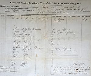 Shipping Manifest for the Barque Equator, Documenting Cargo on a Voyage Around Cape Horn, 1850-1851