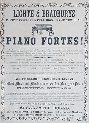 Lighte & Bradburys' Patent Insulated Full Iron Frame New Scale Piano Fortes! Also, Piano Fortes f...