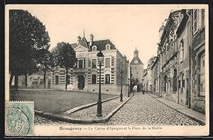 Carte postale Beaugency, La Caisse d`Epargne et la Place de la Mairie