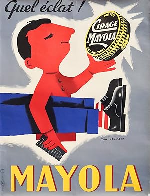 1950s French Advertising poster - Cirage Mayola, Quel Éclat! (Shoe Polish)