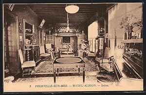 Carte postale Pourville-sur-Mer, Hotel Albion, Salon