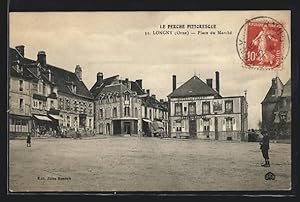 Carte postale Longny, Place de Marche