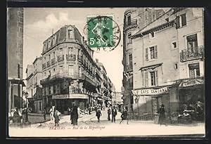 Carte postale Beziers, Rue de la Republique