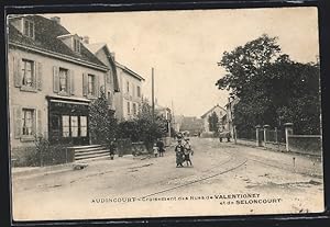 Carte postale Audincourt, Croisement des Rues de Valentigney et de Seloncourt