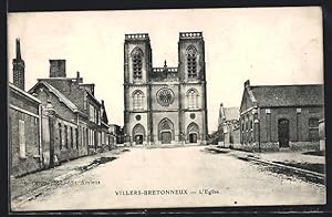 Carte postale Villers-Bretonneux, L`Eglise