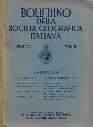 Bollettino della Società Geografica italiana. Serie VIII - Vol. II - Fascicolo N. 1 (Gennaio-Febb...
