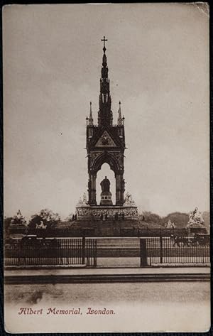 Albert Memorial Sepia London PublisherAntique Postcard