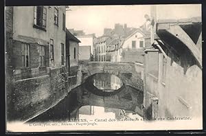 Carte postale Amiens, Canal des Marissous et de la rue Canteraine