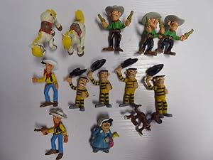 Sammlung von 13 Kunststoff-Figuren aus dem Comic "Lucky Luke".