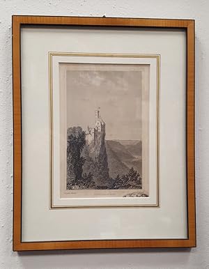 Burg Lichtenstein/ Württemberg. Stahlstich von Abresch nach Mauch, um 1850. Gerahmt.