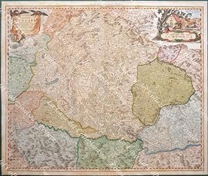 UNGHERIA. REGNI HUNGARIA. Norimberga, G.B. Homann, circa 1740. Grande carta colorata allâepoca ...