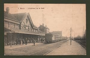 BELGIO. Fiandre. Menin. L'Interieur de la Gare. Viaggiata 1917.